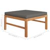 vidaXL Footrest with Dark Grey Cushion Solid Teak Wood