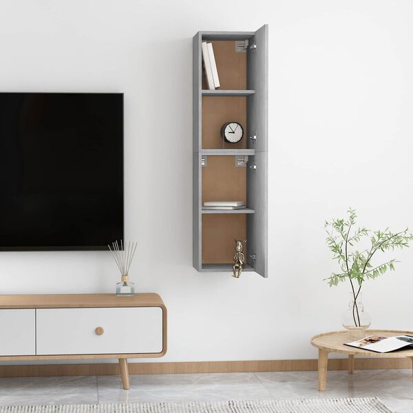 vidaXL Wall TV Cabinet 2 pcs Concrete Grey 31 x 30 x 60 cm