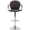 vidaXL Bar Stools with Armrest 2 pcs Brown Faux Leather