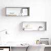 vidaXL Wall Cube Shelf 2 pcs Concrete Grey 60x15x23 cm Engineered Wood