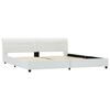 vidaXL Bed Frame without Mattress White Faux Leather 180x200 cm Super King