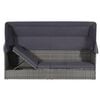 vidaXL Garden Bed with Canopy Grey 205x62 cm Poly Rattan
