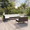 vidaXL 9 Piece Garden Lounge Set with Cushions Poly Rattan Brown