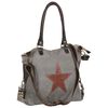 vidaXL Star Handbag Dark Grey 63 x 41 cm Canvas