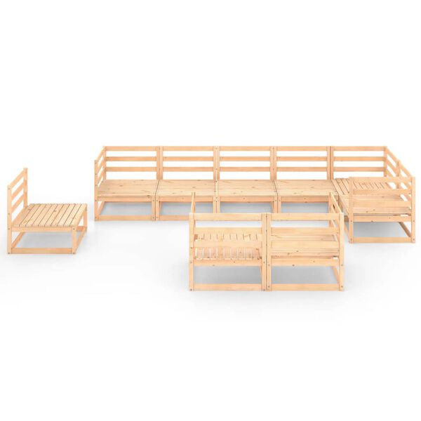 vidaXL 9 Piece Garden Lounge Set Solid Pinewood