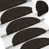 vidaXL Stair Mats Self-adhesive 15 pcs 56x17x3 cm Dark Brown Half Round