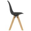vidaXL Dining Chairs 4 pcs Black PP and Solid Beech Wood