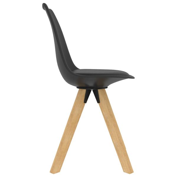 vidaXL Dining Chairs 4 pcs Black PP and Solid Beech Wood