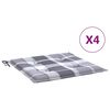 vidaXL Garden Chair Cushions 4 pcs Grey Check Pattern 40x40x4 cm Oxford Fabric