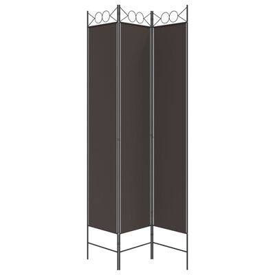 vidaXL 3-Panel Room Divider Brown 120x220 cm Fabric