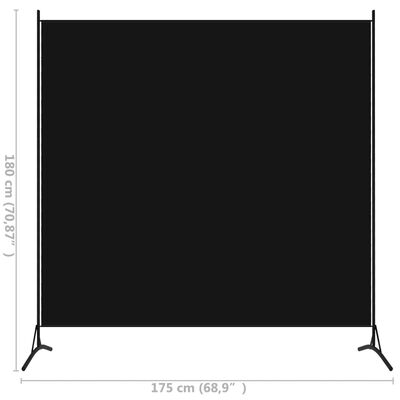 vidaXL 1-Panel Room Divider Black 175x180 cm
