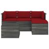 vidaXL 5 Piece Garden Pallet Lounge Set with Cushions Solid Pinewood