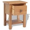 vidaXL Nightstand 36x30x47 cm Solid Oak Wood