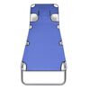 vidaXL Folding Sun Lounger with Head Cushion Powder-coated Steel Blue
