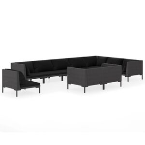 vidaXL Garden Lounge Set | Dark Grey, Black