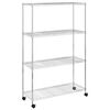 vidaXL 4-Tier Storage Shelf with Wheels 90x35x142 cm Chrome 200 kg