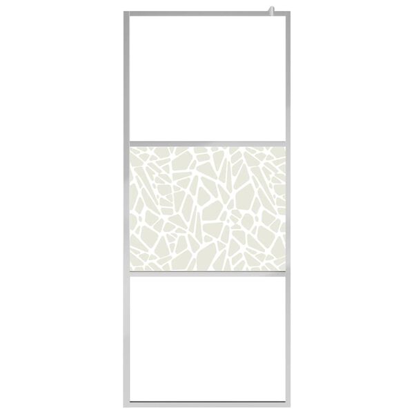 vidaXL Walk-in Shower Wall ESG Glass with Stone Design 80x195 cm