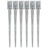 vidaXL Ground Spikes 6 pcs Silver 9x9x90 cm Galvanised Steel