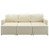 vidaXL 3-Seater Modular Sofa Bed Cream Faux Leather