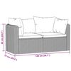 vidaXL 2 Piece Garden Sofa Set with Cushions Poly Rattan Black