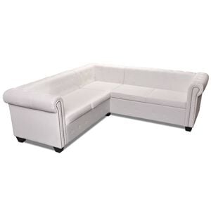 vidaXL Sofa | White | Artificial Leather, Wooden Frame | Large | Durable | Sofa