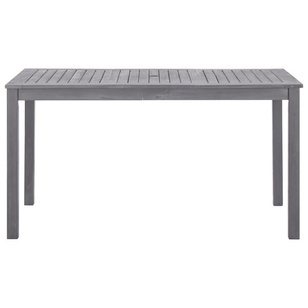 vidaXL Garden Table Grey Wash 140x80x74 cm Solid Acacia Wood