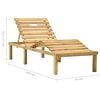 vidaXL Garden Sun Lounger with Table and Cushion Impregnated Pinewood