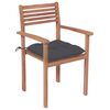 vidaXL Garden Chairs 4 pcs with Anthracite Cushions Solid Teak Wood
