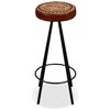 vidaXL Bar Stools 2 pcs Real Leather