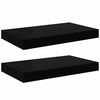 vidaXL Wall Shelf | Set of 2 | Black | Honeycomb MDF, metal | Medium