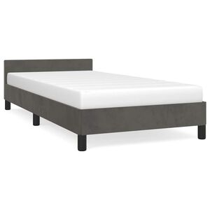 vidaXL Bed Frame without Mattress Dark Grey 90x200 cm Velvet