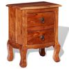 vidaXL Nightstand | Brown | Solid Acacia Wood | Nightstand | Rectangular