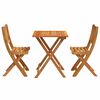 vidaXL Bistro Set Folding 3 pcs Oil Natural Solid Acacia Wood