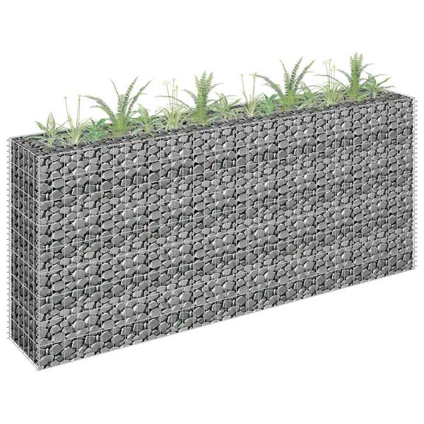 vidaXL Gabion Raised Bed Galvanised Steel 180x30x90 cm