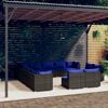 vidaXL 13 Piece Garden Lounge Set with Cushions Grey Poly Rattan