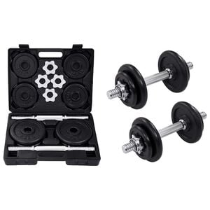 vidaXL 15 Piece Dumbbell set 20 kg Cast Iron