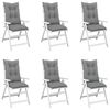 vidaXL Garden Highback Chair Cushions 6 pcs Grey 120x50x7 cm Fabric