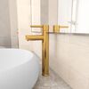 vidaXL Bathroom Mixer Tap Gold 12x30 cm