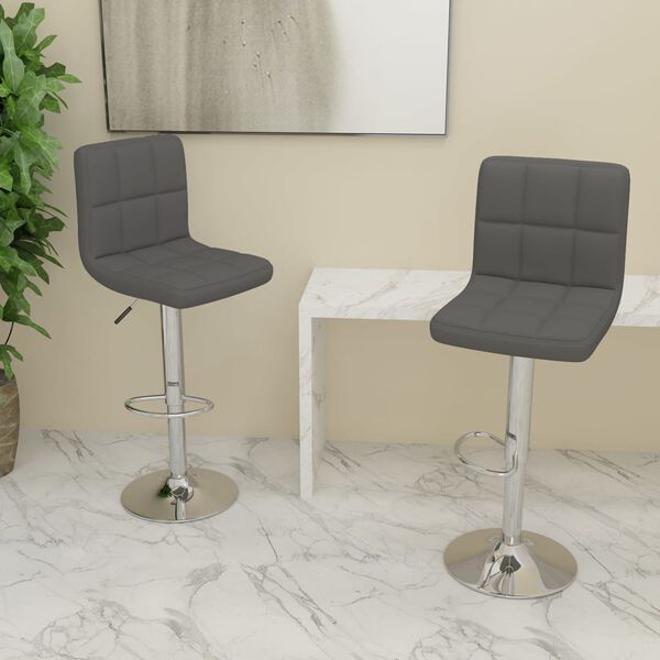 vidaXL Bar Stools 2 pcs Dark Grey Fabric