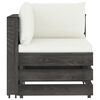 vidaXL 10 Piece Garden Lounge Set with Cushions Grey Impregnated Wood
