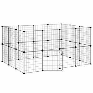 vidaXL Pet Cage | Black | Powder-coated steel | 35 x 35 cm | Expandable
