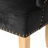 vidaXL Dining Chairs 2 pcs Black Solid Oak and Velvet