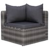 vidaXL 7 Piece Garden Lounge Set with Cushions Poly Rattan Grey