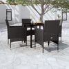 vidaXL 5 Piece Garden Dining Set with Cushions Black