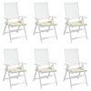 vidaXL Garden Chair Cushions 6 pcs Cream 50x50x4 cm Oxford Fabric