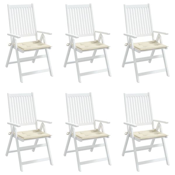 vidaXL Garden Chair Cushions 6 pcs Cream 50x50x4 cm Oxford Fabric
