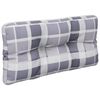 vidaXL Pallet Cushions 2 pcs Grey Check Pattern Fabric