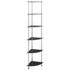 vidaXL 6-Tier Shelf Black 30x30x160 cm Tempered Glass