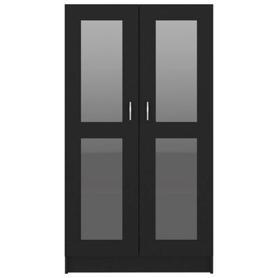 vidaXL Vitrine Cabinet Black 82.5x30.5x150 cm Engineered Wood