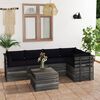 vidaXL 6 Piece Garden Pallet Lounge Set with Cushions Solid Pinewood